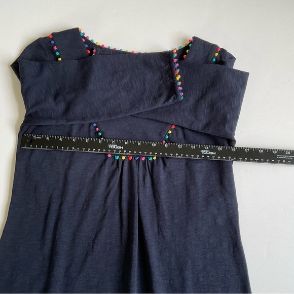 Boden Women’s Charlie Jersey Dress 6R Navy Blue Ric Rac Trim Mini Classic Chic - Picture 5 of 10